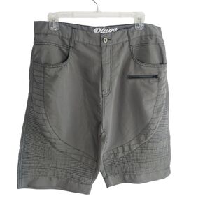 Plugg Mens Size 32 Moto Skater Shorts Gray Pockets Outdoor Beach Lightweight EUC